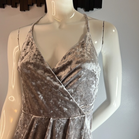 Silver Velvet Dynamite Faux Crossover Dress Size Small - Picture 3 of 12